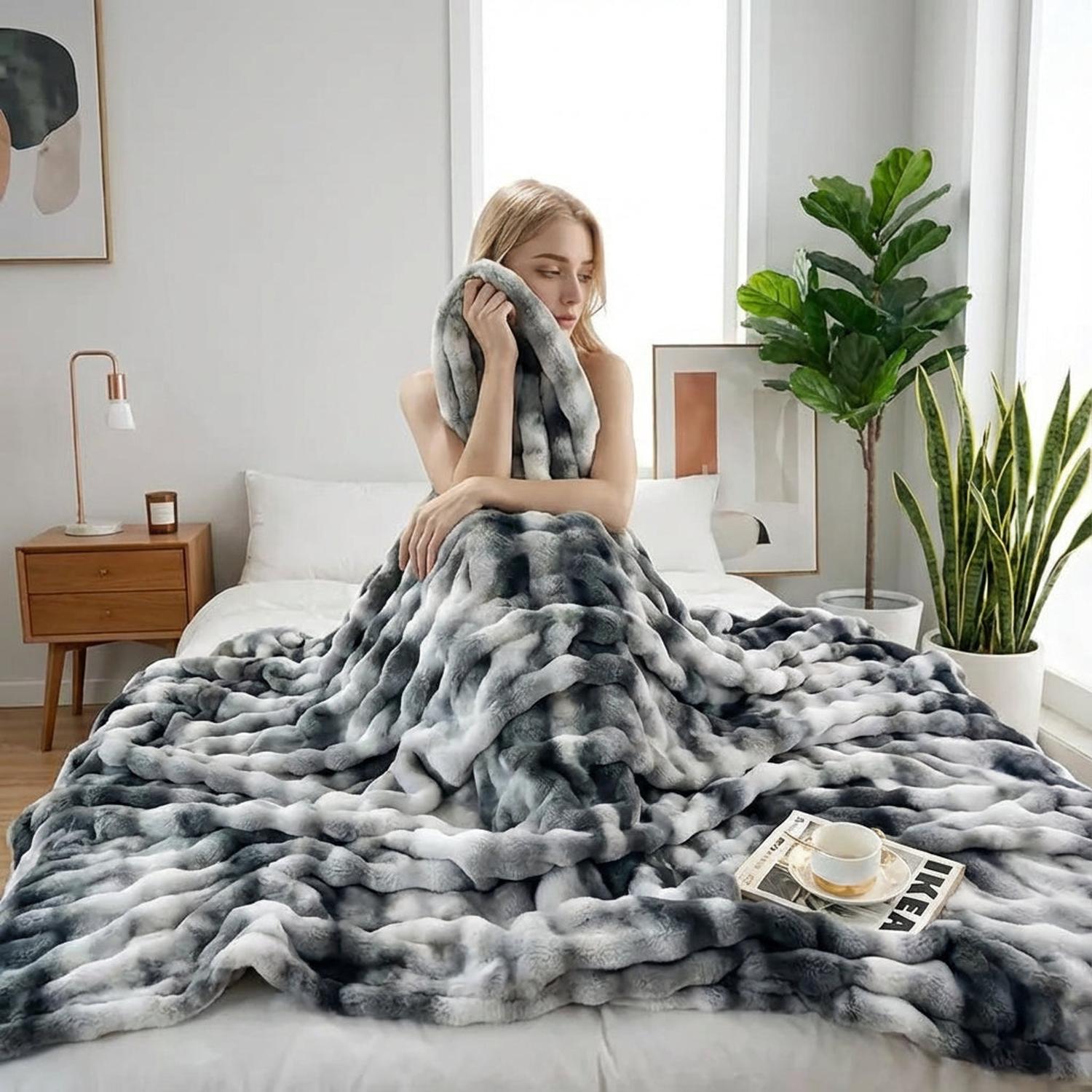 Faux Rabbit Fleece Blanket