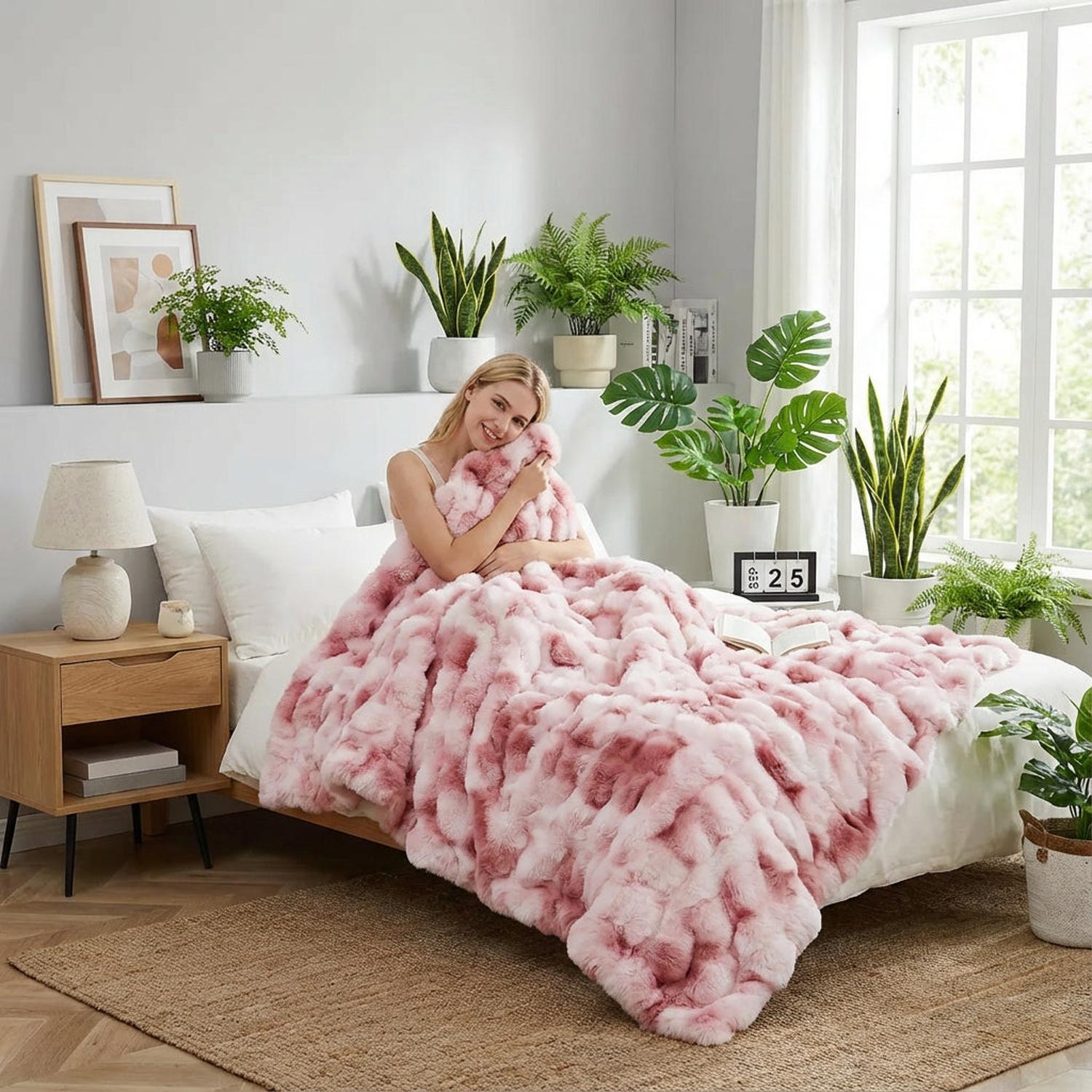 Faux Rabbit Fleece Blanket