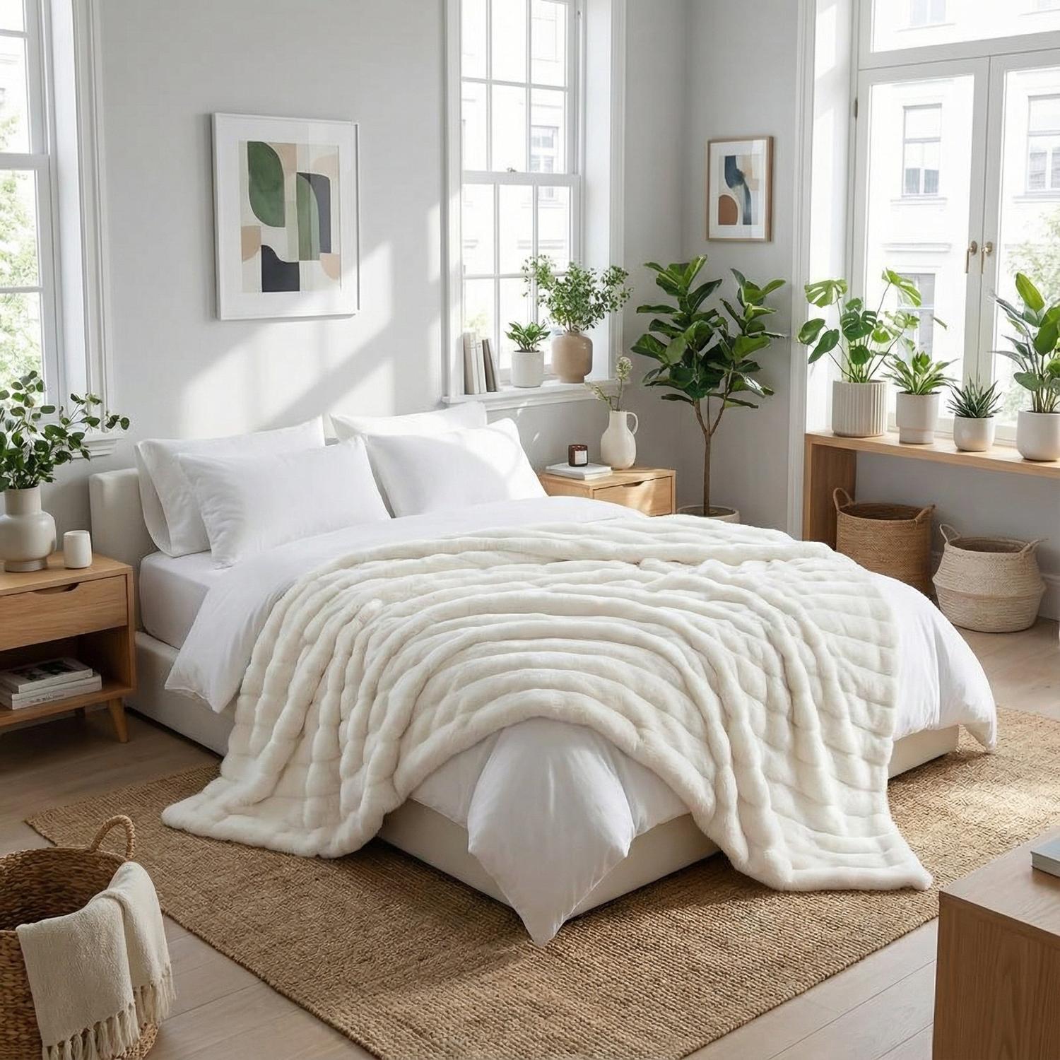 Faux Rabbit Fleece Blanket