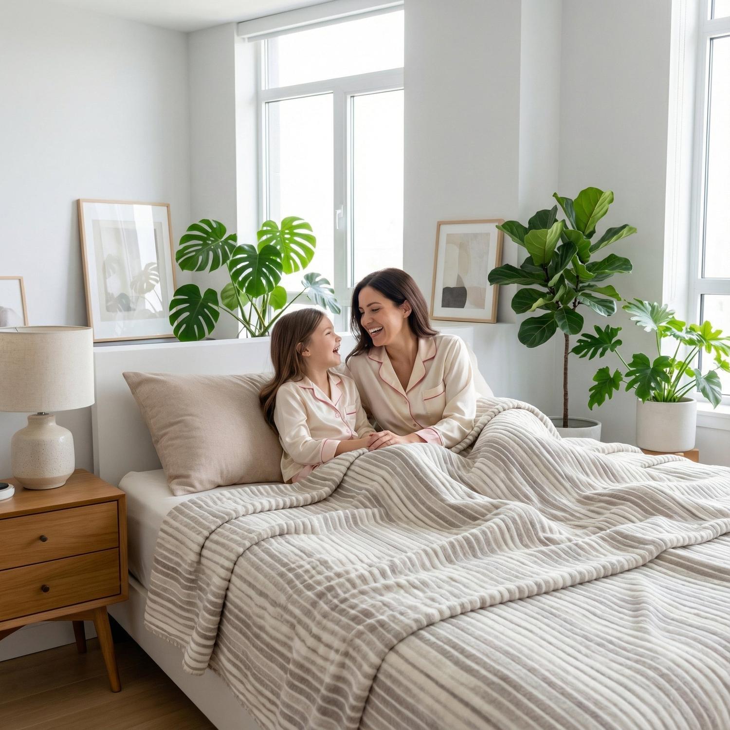 Floral Stripe Cotton Gauze Quilt