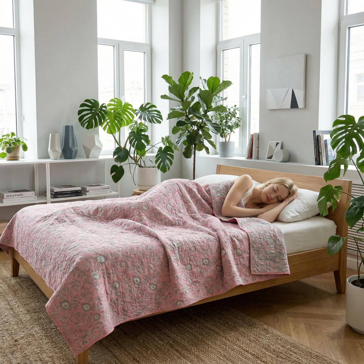 Floral Stripe Cotton Gauze Quilt