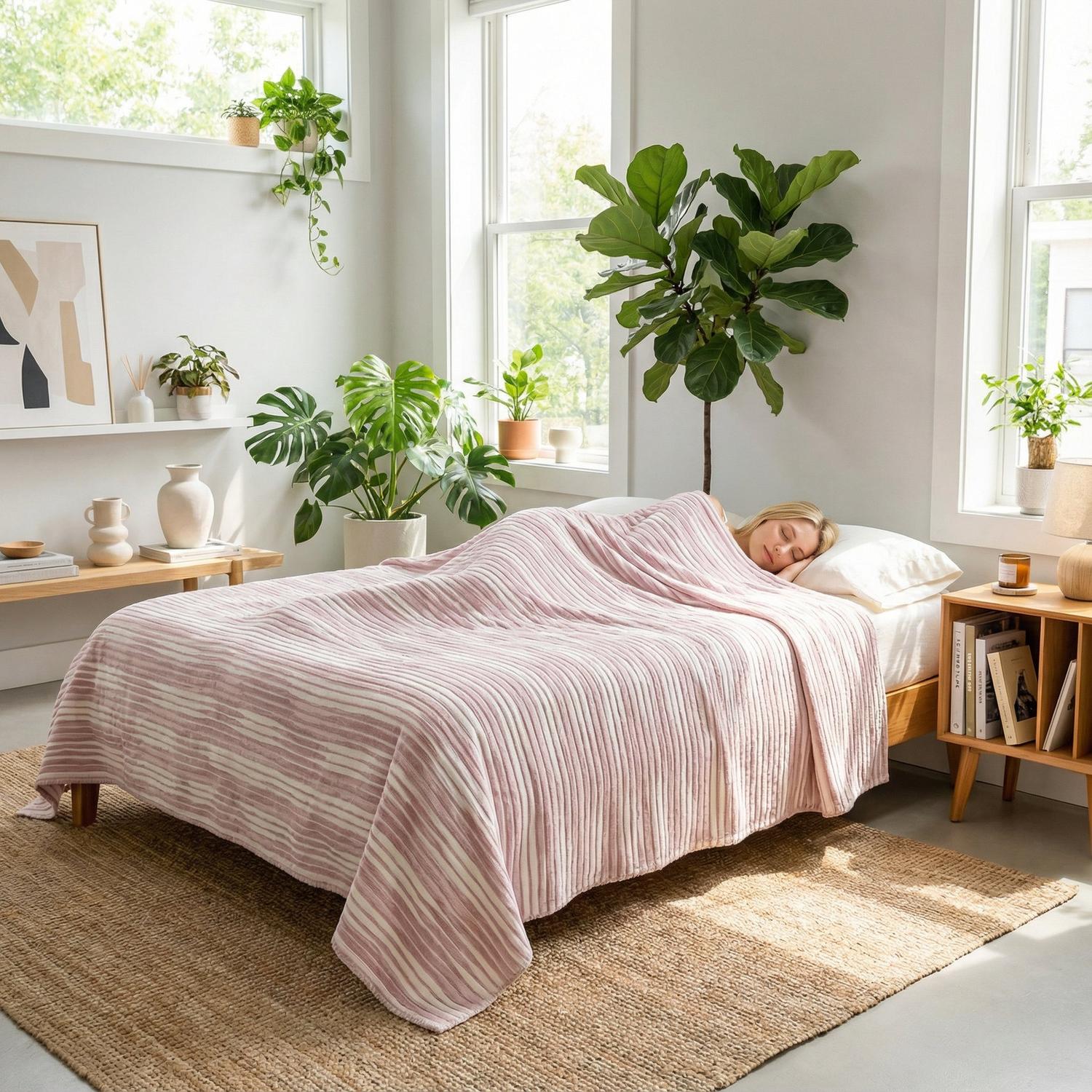 Floral Stripe Cotton Gauze Quilt