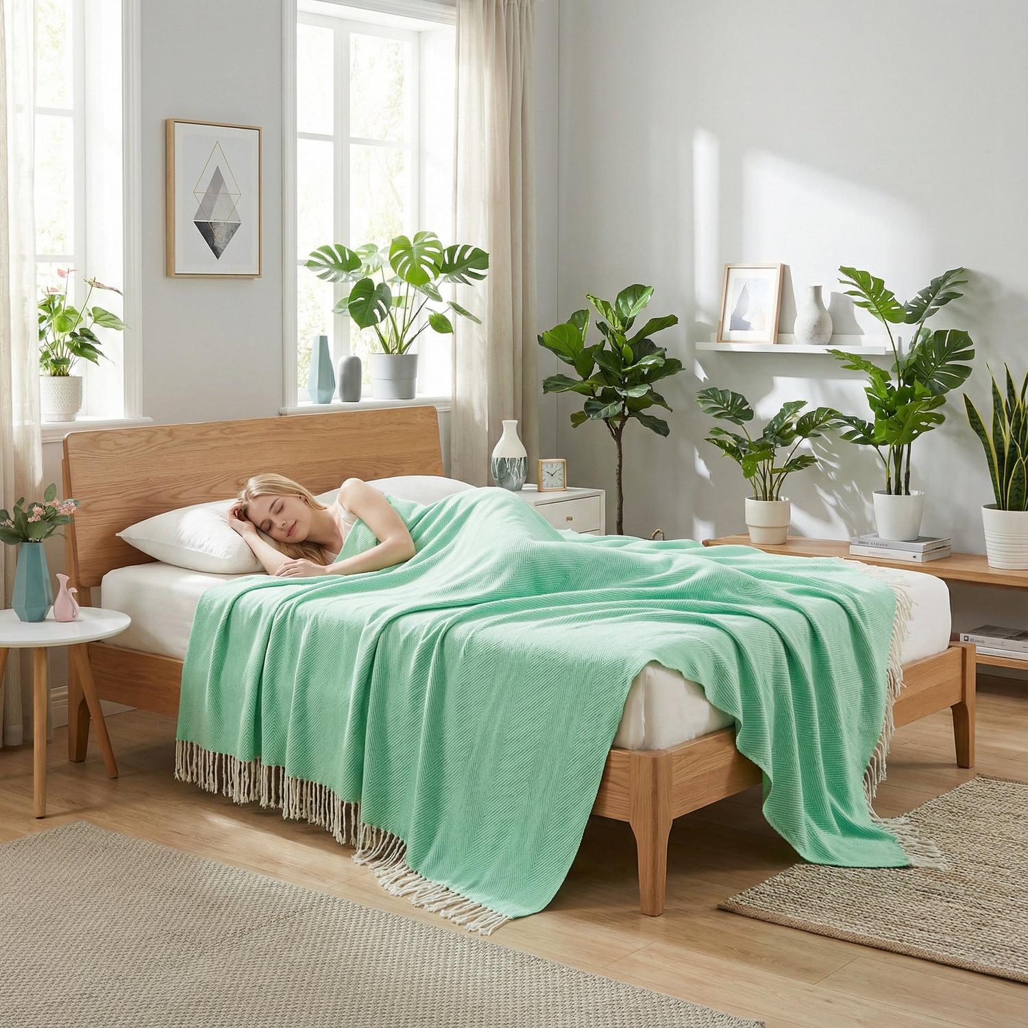 Geometric Tassel Blanket