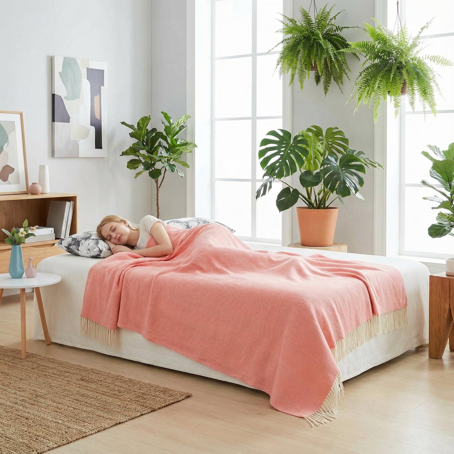 Geometric Tassel Blanket