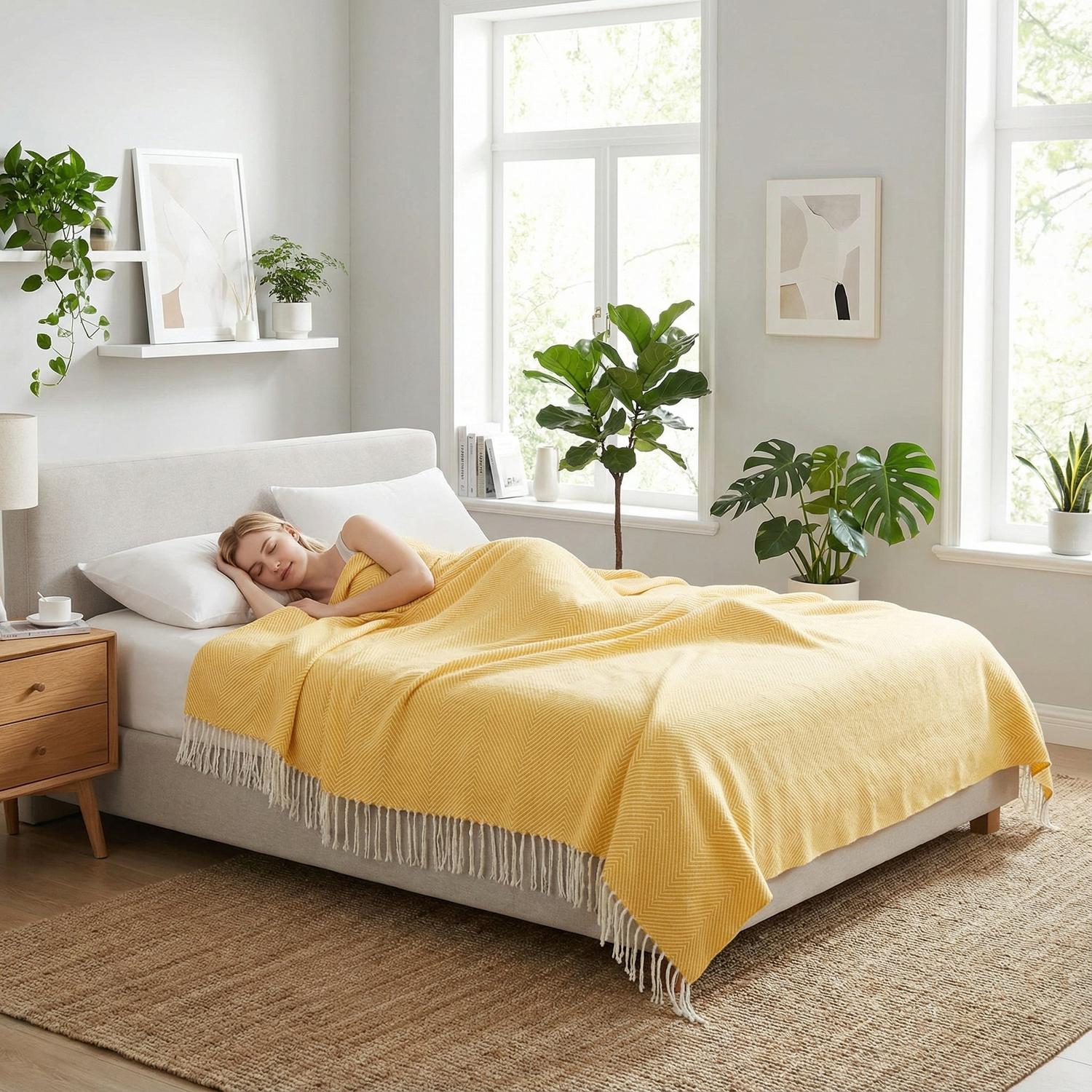 Geometric Tassel Blanket