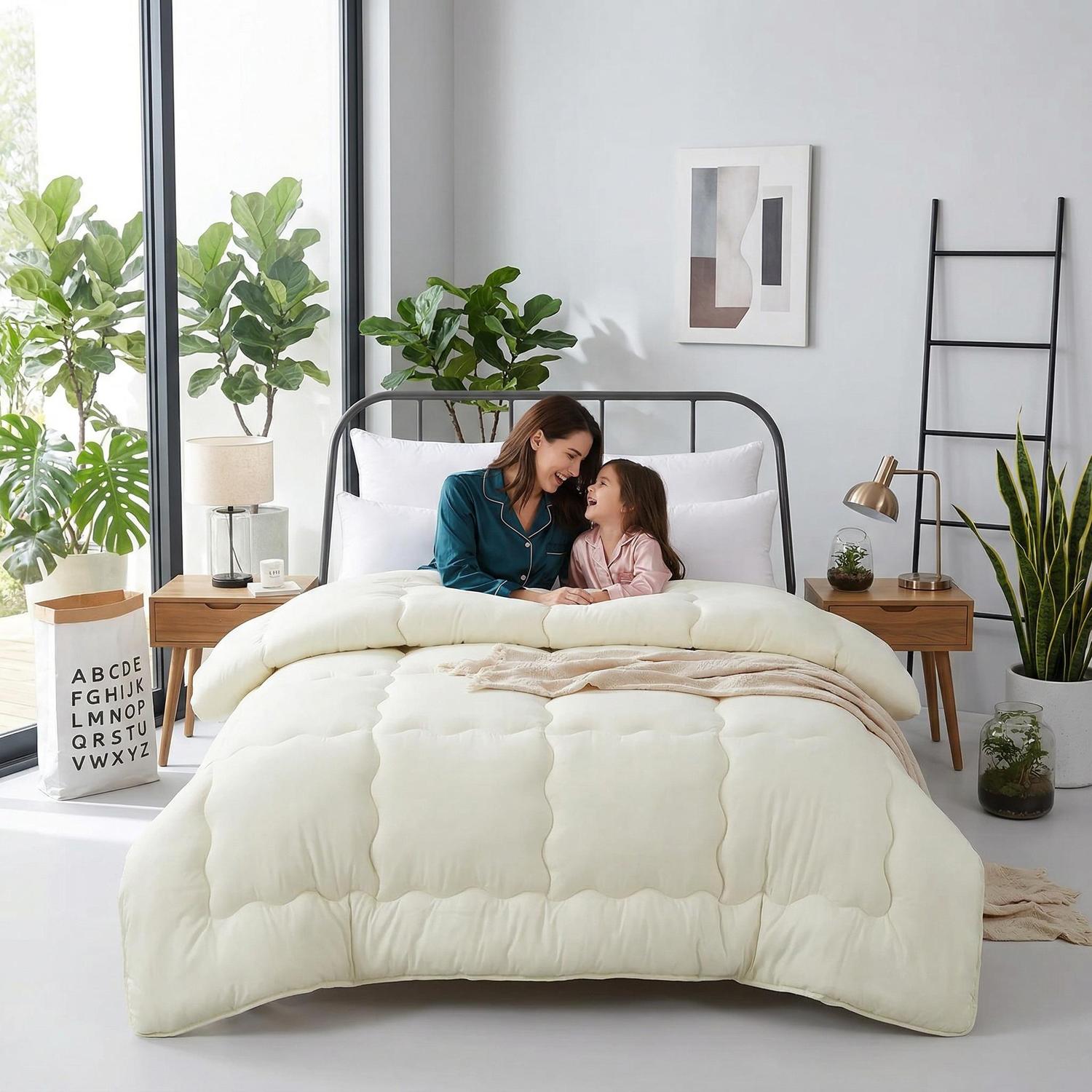 Grey Quilted Winter Comforter