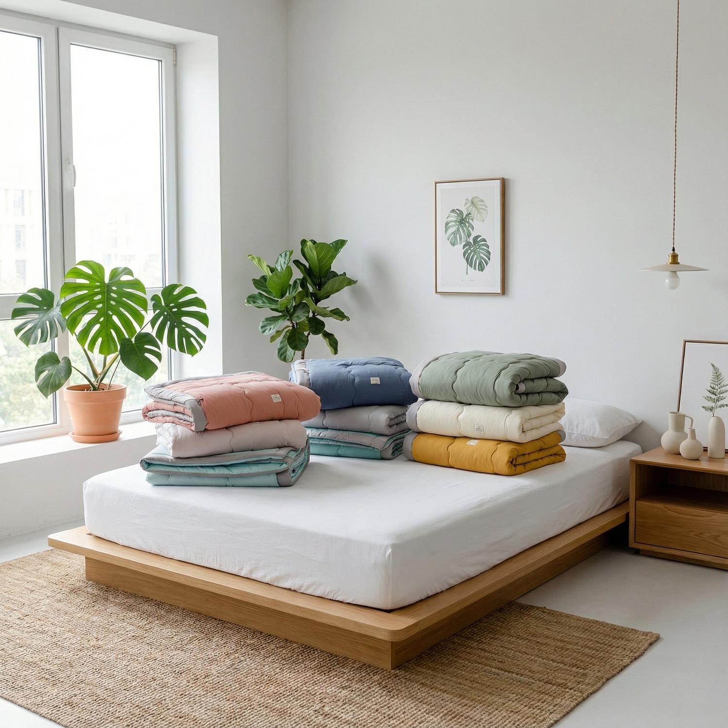 Japanese Summer Quilt - Lightweight Polyester Cotton Bedding