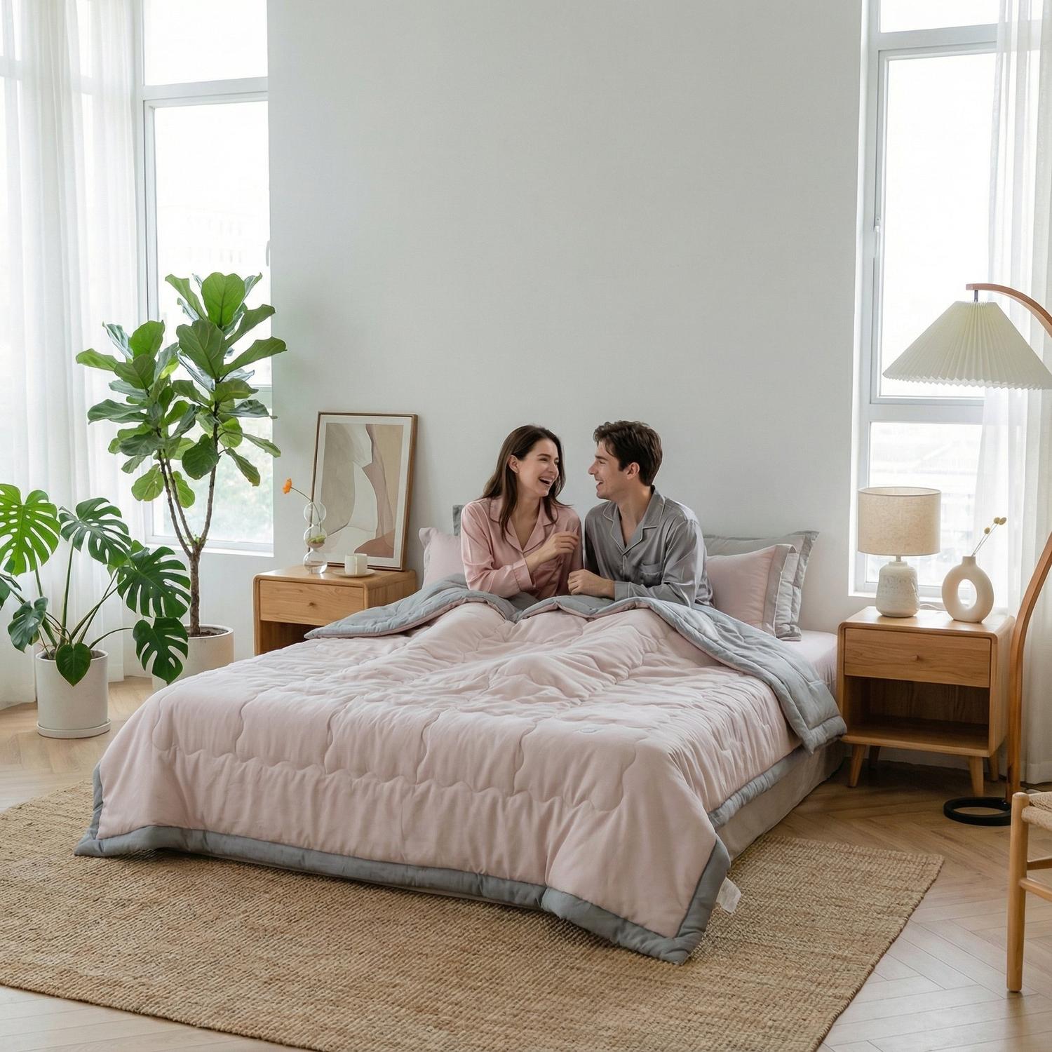 Japanese Summer Quilt - Lightweight Polyester Cotton Bedding