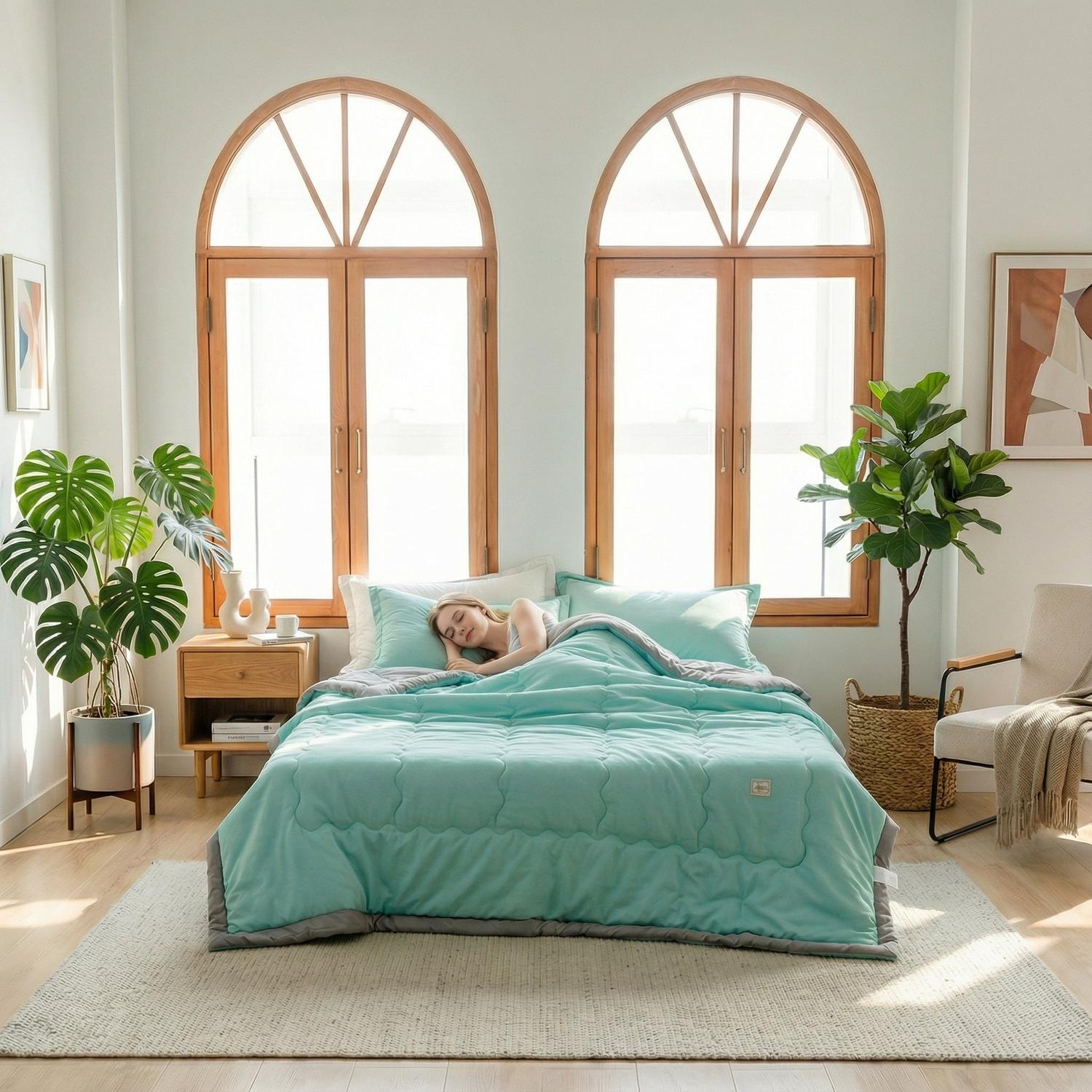 Japanese Summer Quilt - Lightweight Polyester Cotton Bedding