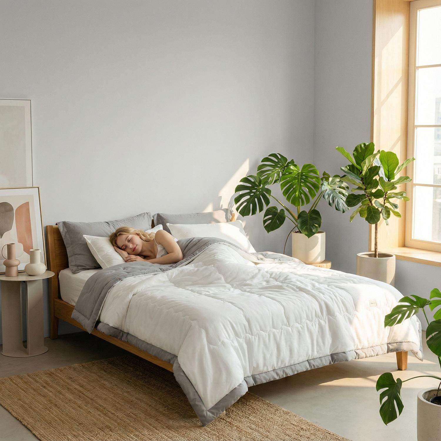 Japanese Summer Quilt - Lightweight Polyester Cotton Bedding