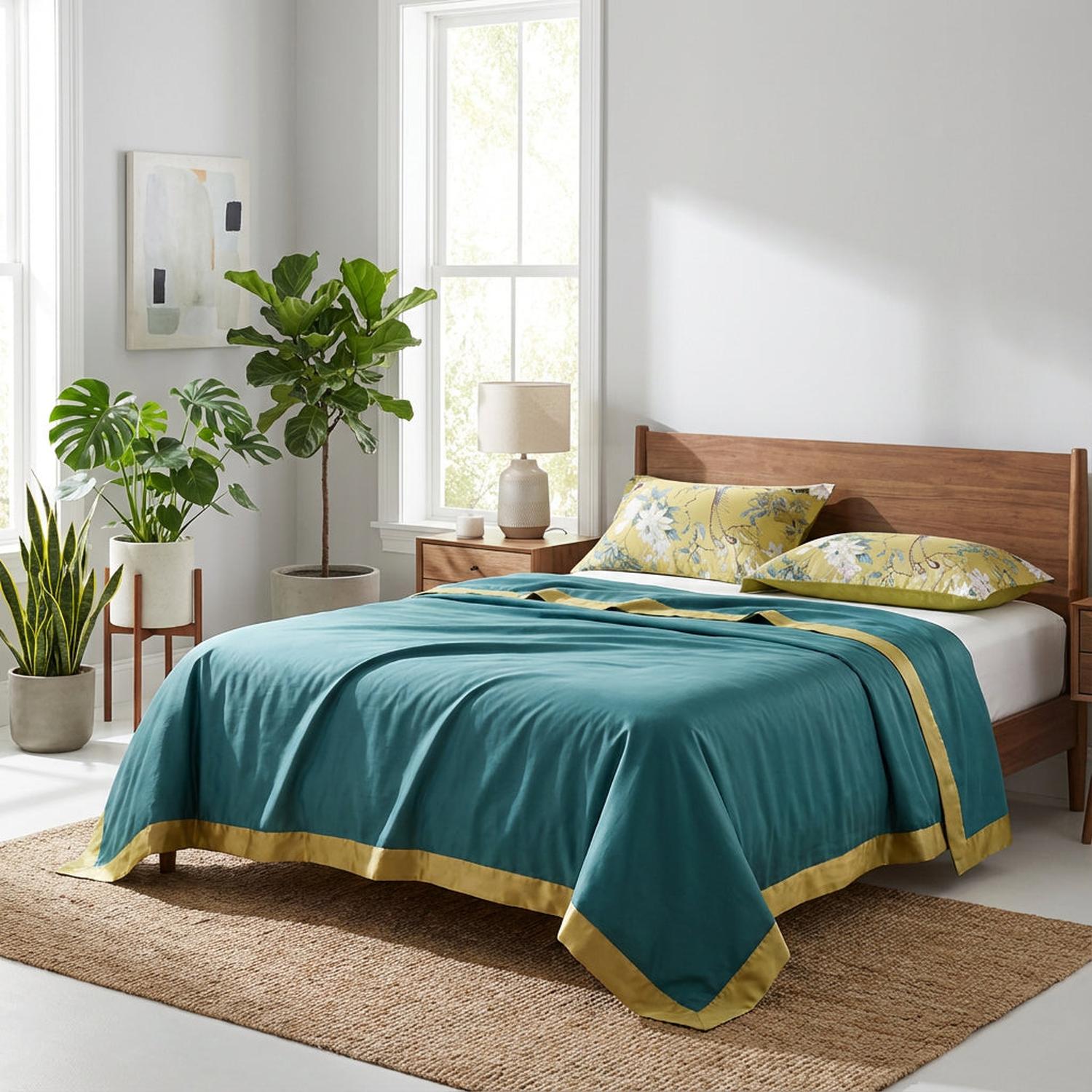 Lily | Elegant Cotton Duvet Cover Set with Vibrant Bird Design