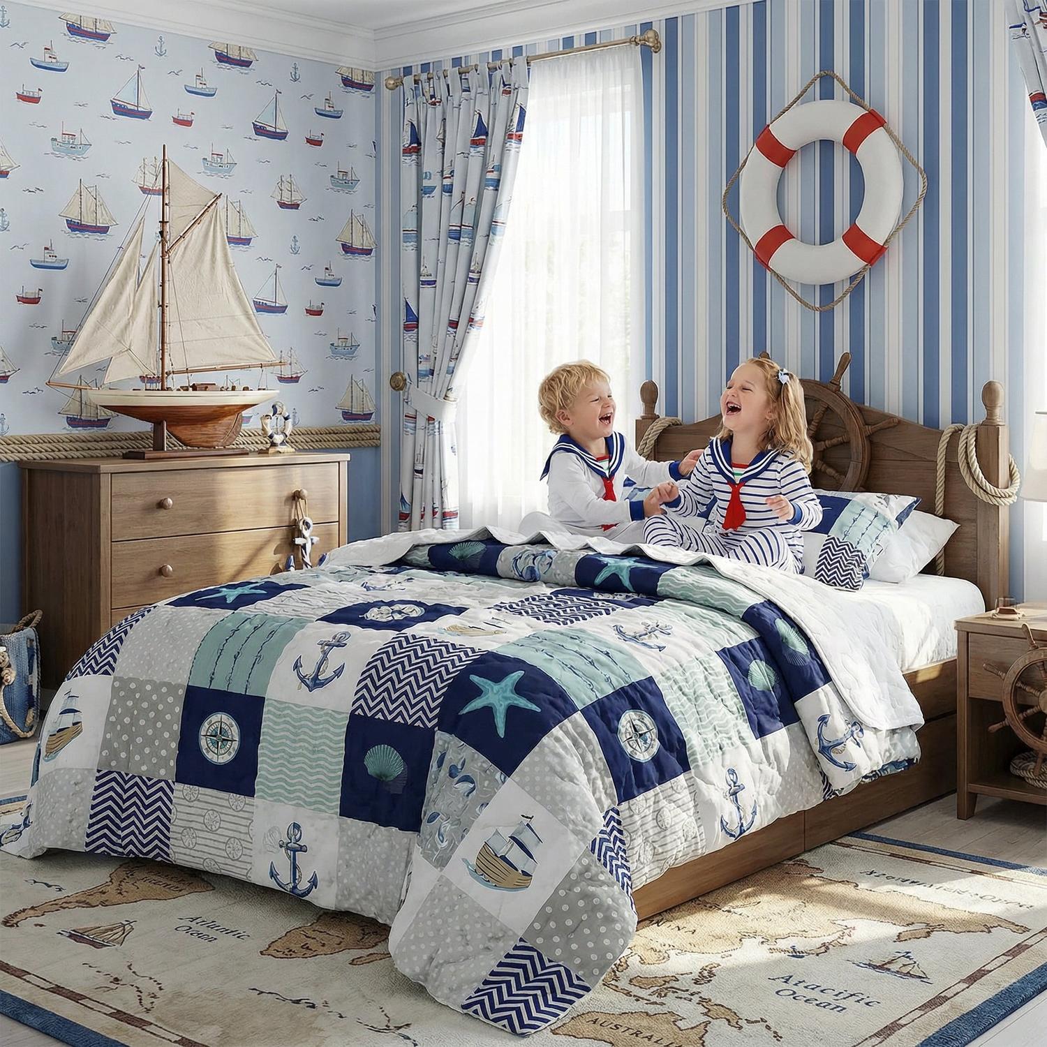 Navigation Printed Duvet Cover Set