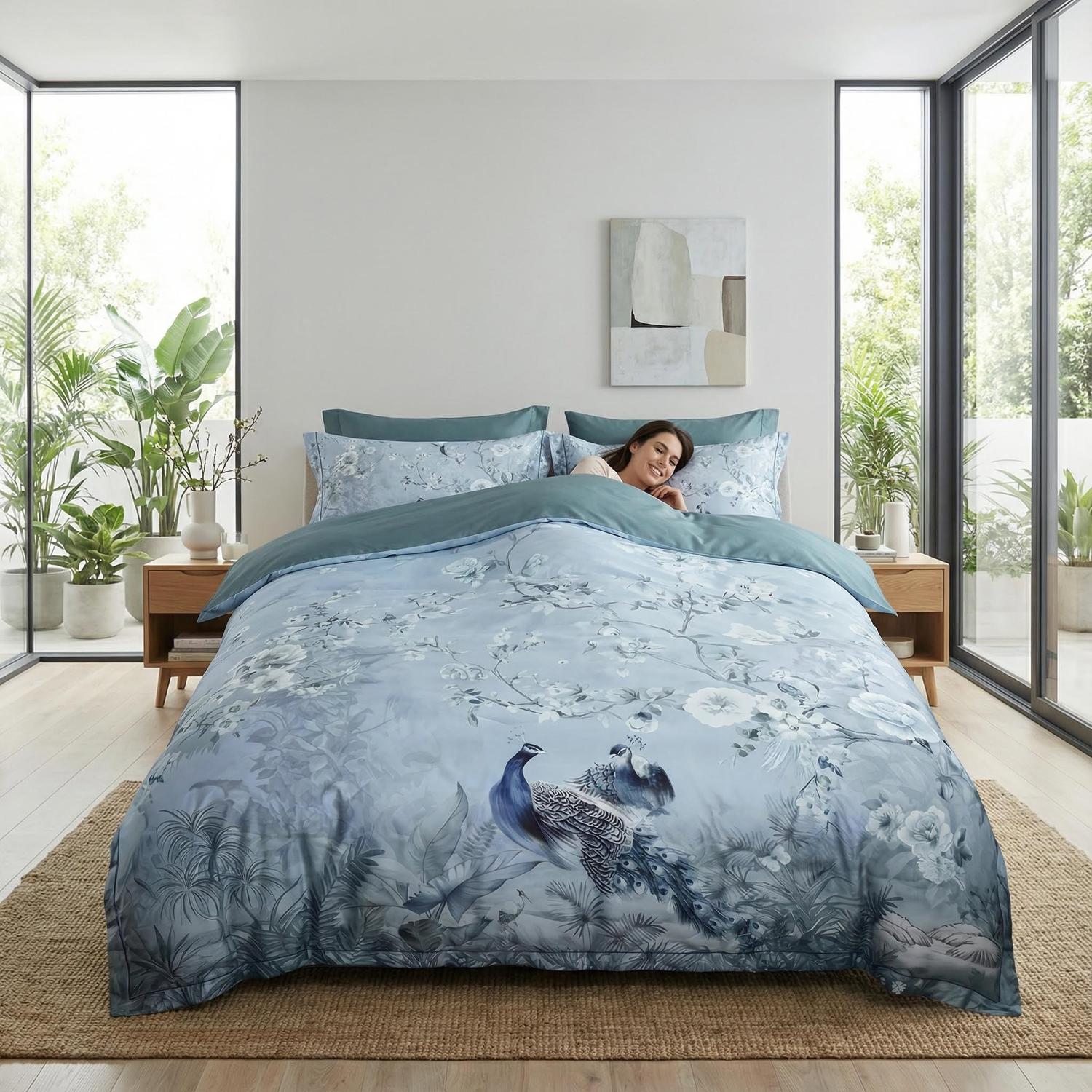 Serene Peacock Bedding Set