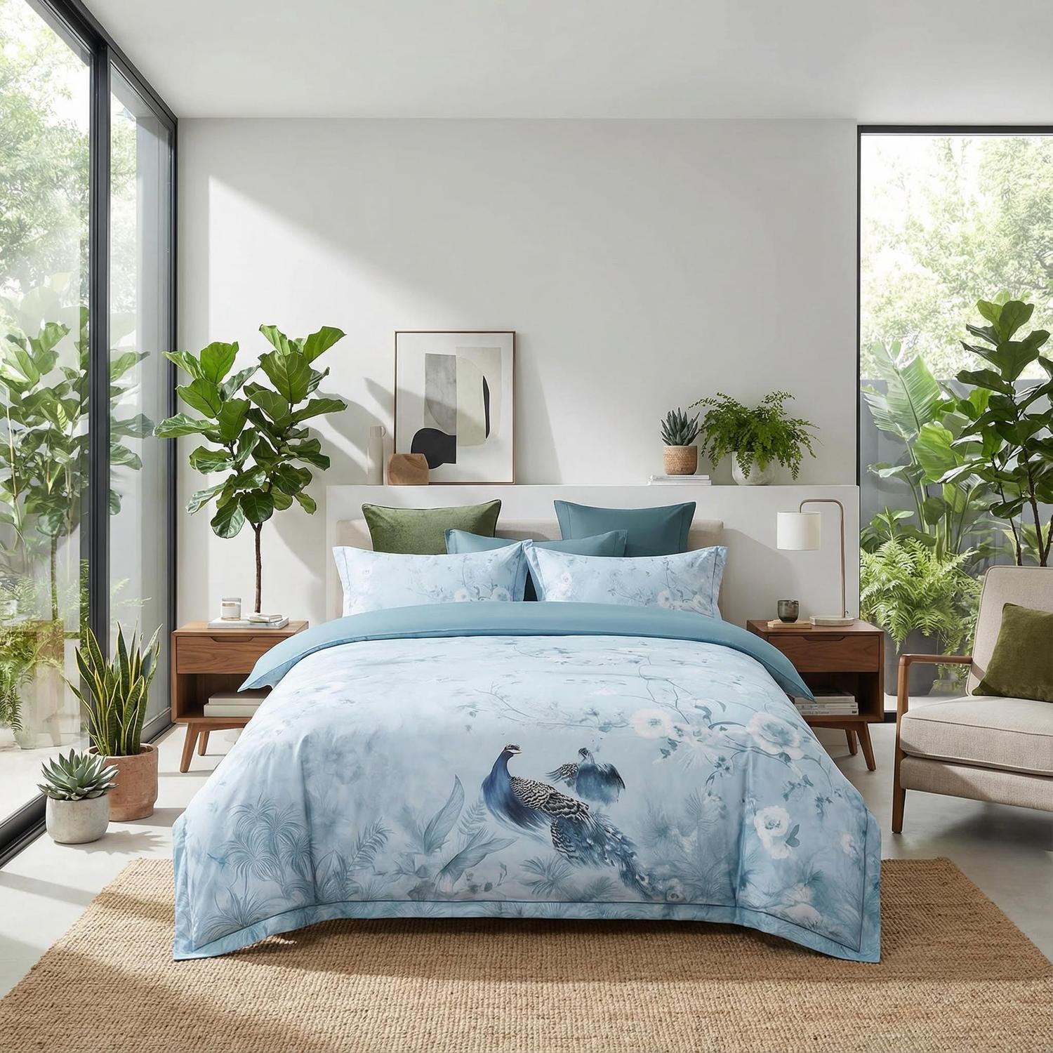 Serene Peacock Bedding Set