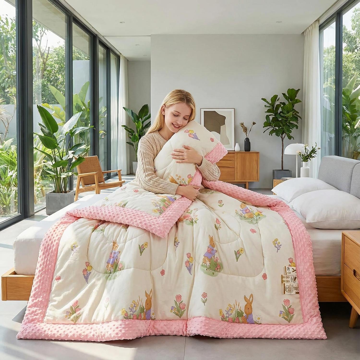 Velvet Winter Quilt for Dormitory Use